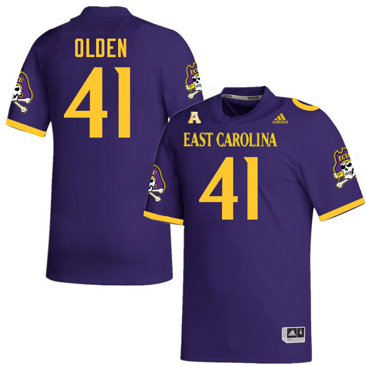 #41 Jayden Olden East Carolina Pirates College Football Jersey Stitched-Purple